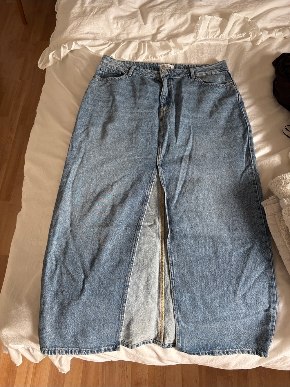 Dynamite Denim Light Blue Washed Midi Skirt